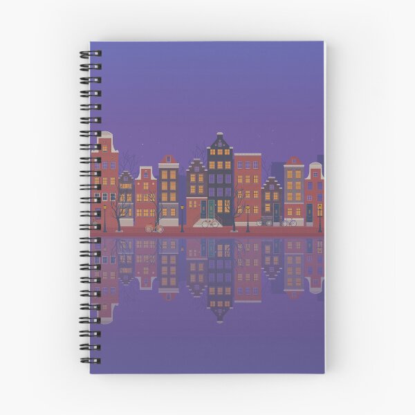 Item preview, Amsterdam casas en el canal. Ilustración urbana Noche designed and sold by Moolversin.