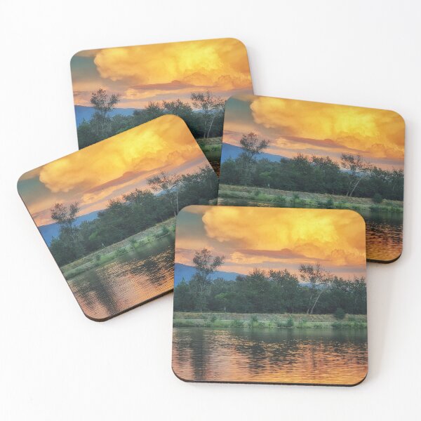 Item preview, Sunset over Boise river - Mountains - Water- Clouds designed and sold by gingy20.