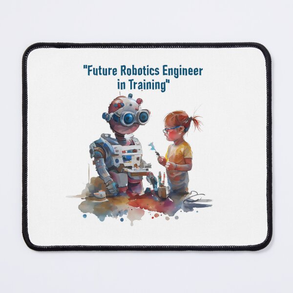 Item preview, "Little Innovator: The Little Girl Robotics Engineer" Funny cute cartoon in watercolor for gifts designed and sold by The Commitment.