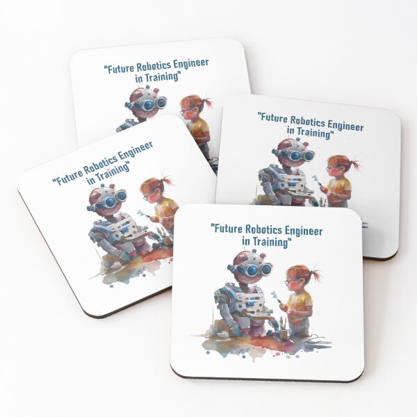 Item preview, "Little Innovator: The Little Girl Robotics Engineer" Funny cute cartoon in watercolor for gifts designed and sold by The Commitment.
