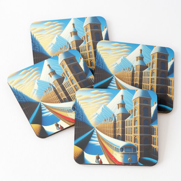 Item preview, Vintage Train along Neoclassical Architectures designed and sold by Witsprings.