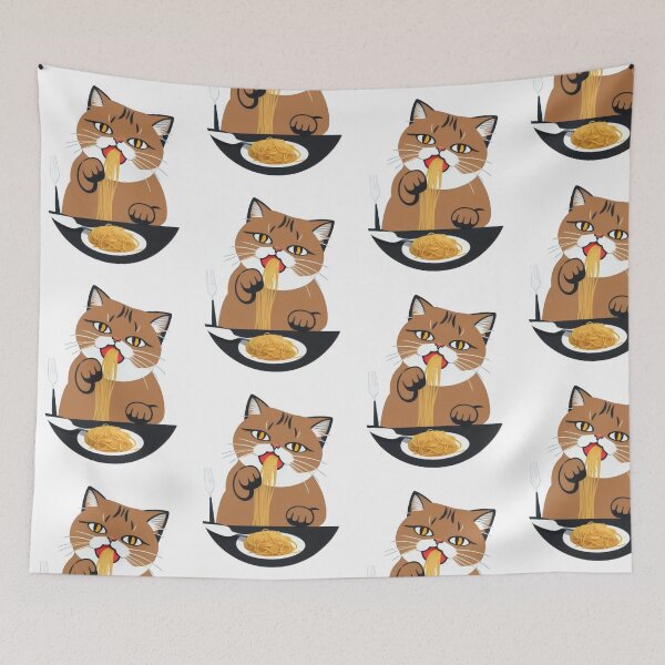 Item preview, Confused Cat eating Spaghetti  designed and sold by TheGardenArtist.