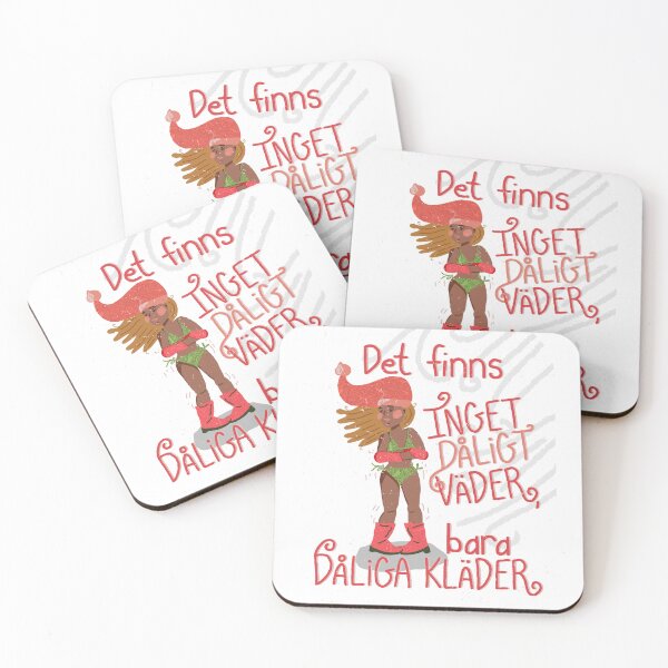 Item preview, An illustration fromDet Finns Inget Daligt Väder, Bara Daliga Kläder | No bad weather, just bad clothes in Swedish | White Gray Pink a series of Swedish quotes. designed and sold by Ingrid Poole.