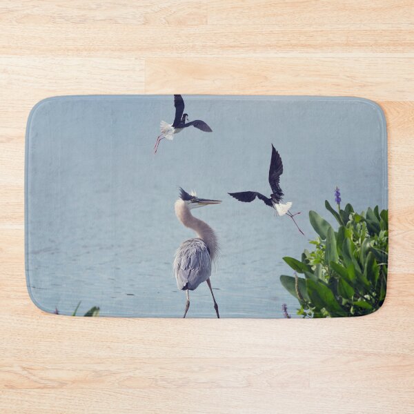 Item preview, Black-necked Stilts fight with Great Blue Heron to protect their nest designed and sold by svetlanna.