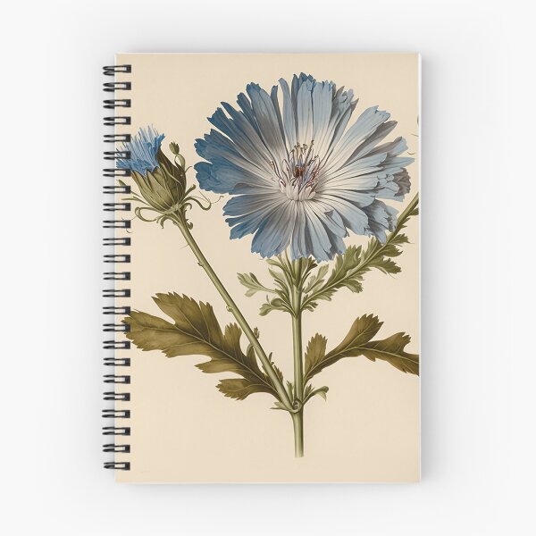 Item preview, Vintage blue chicory flower illustration, inspired by Pierre-Joseph Redouté designed and sold by EmeraldeaArt.