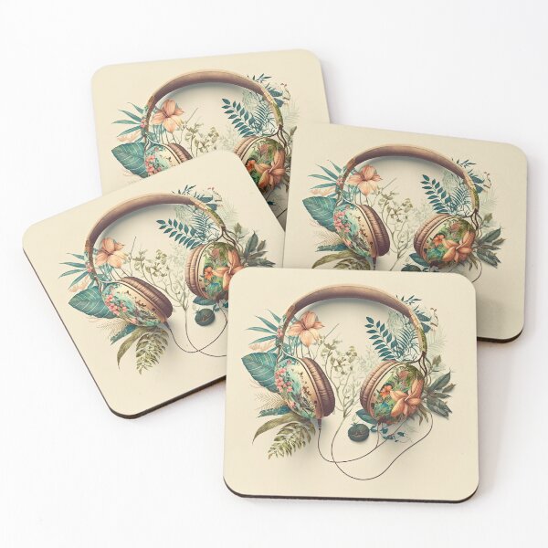 Item preview, Blooming Beats: A Symphony of Flowers and Headphones designed and sold by w-A-I-ve.
