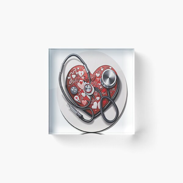 Item preview, Girls Women Nurses Valentine Hearts Stethoscope designed and sold by laurateamart.