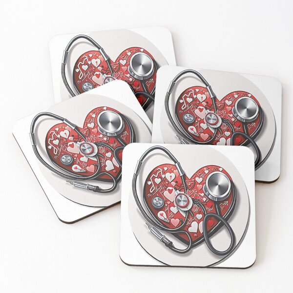 Item preview, Girls Women Nurses Valentine Hearts Stethoscope designed and sold by laurateamart.