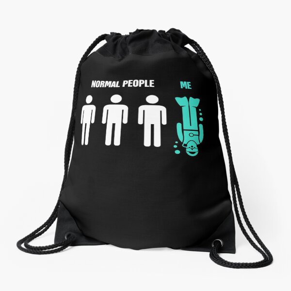Normal People, Me | Funny Scuba Diving Design Drawstring Bag
