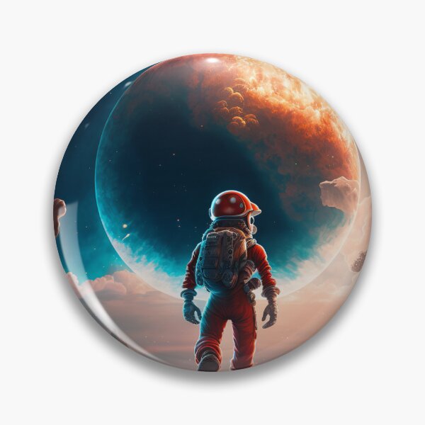 Aperçu de l'œuvre Astronaute de bande dessinée explorant le paysage sur une autre planète | Illustration fantastique fictive créée et vendue par Skyfe.