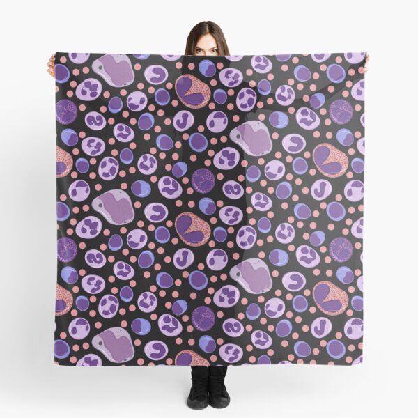 Item preview, Large White Blood Cell Pattern Black Background designed and sold by Lindsey Seymour.