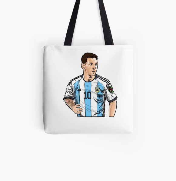 Canvas Tote Bag Reusable Messi Design with Cup Argentina Champion