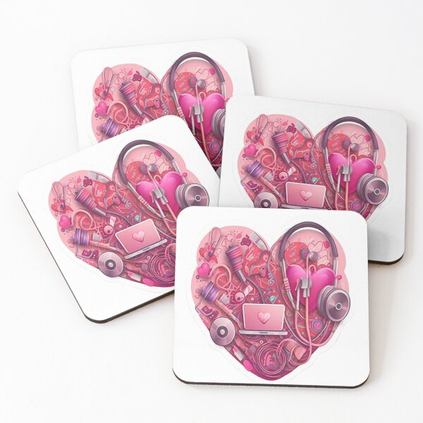 Item preview, Girls Women Nurses Valentine Hearts Stethoscope designed and sold by laurateamart.