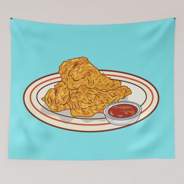Item preview, Fried chicken cartoon illustration designed and sold by Misscartoon.