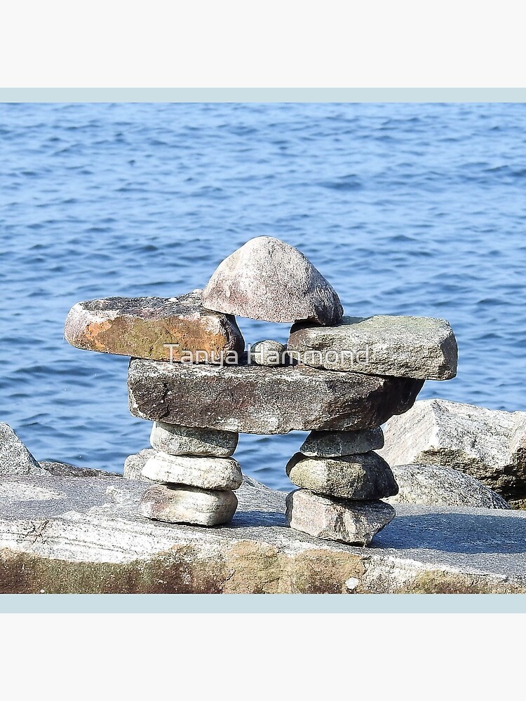 Thumbnail 4 of 4, Pillow, Inukshuk/ Inuksuk designed and sold by TanyaHammond.
