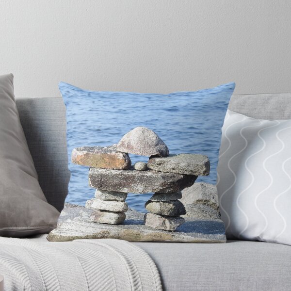 Inukshuk/ Inuksuk Throw Pillow