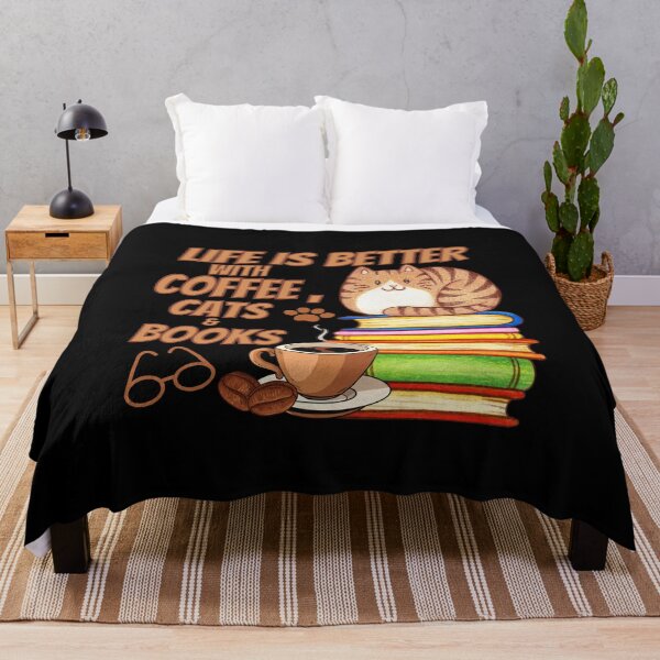 Item preview, Life is Better With Coffee, Cats and Books designed and sold by hijasminflower.