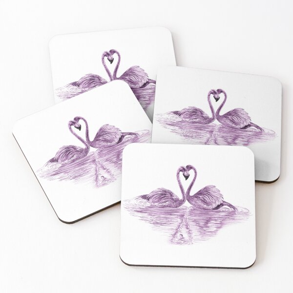Item preview, Flamingos in heart - purple colorized version designed and sold by SylvieG18.