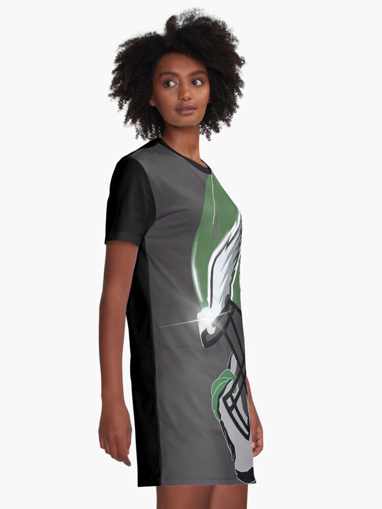 Philadelphia Eagles V Neck Dress Women's Short Sleeve Dress Casual Loose  Skirts |