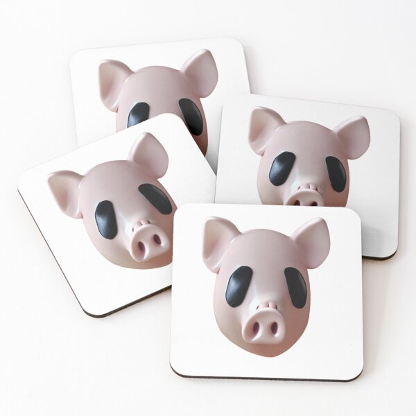 Item preview, pink pig head cute art funny designed and sold by medbouk1.