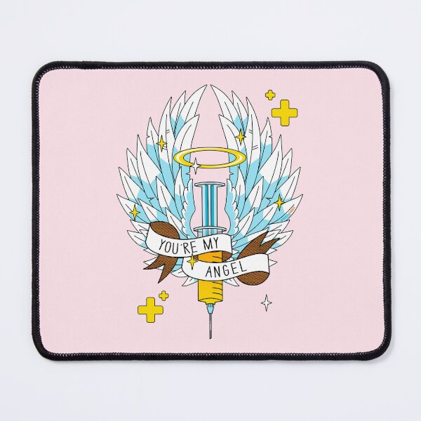 Item preview, You're My Angel Gold Blue Syringe Wings Valentine designed and sold by JessicaAmber.