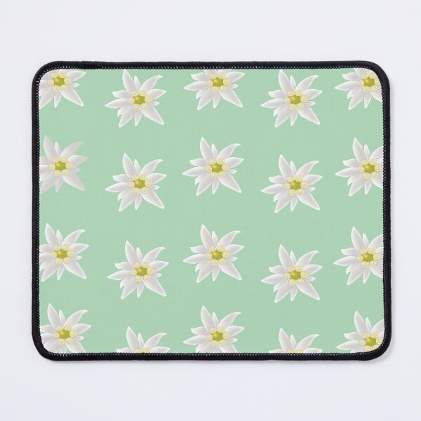 Item preview, Edelweiss Flower Blossoms On Mint Green Background designed and sold by burbankdesigns.