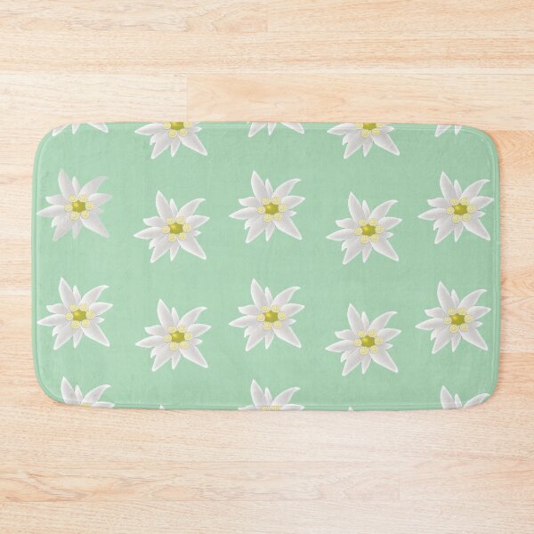 Item preview, Edelweiss Flower Blossoms On Mint Green Background designed and sold by burbankdesigns.