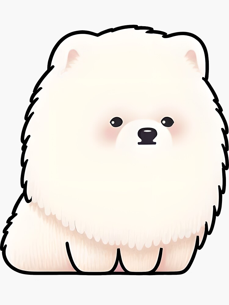 Perplexed Samoyed Dog - Cute & Adorable Anime Sticker | Sticker