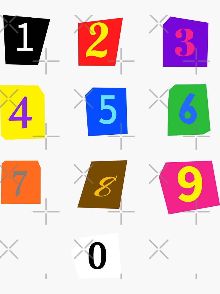 "numbers scrapbook cutout " Sticker for Sale by WordsArtist Redbubble