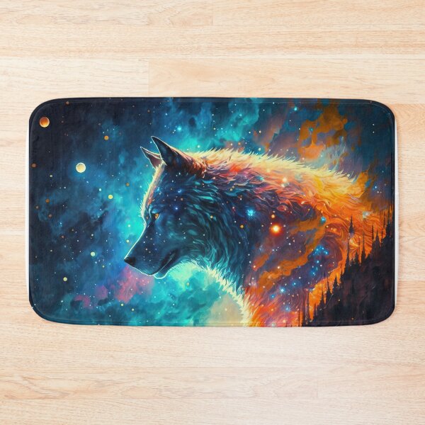 Item preview, Hiking with a Wolf, Imaging Your Potential, Vivid and Bold Landscape Painting designed and sold by CasualCommander.