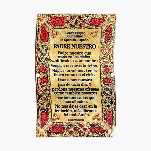 Spanish 2 Lord's Prayer, Padre Nuestro, Español