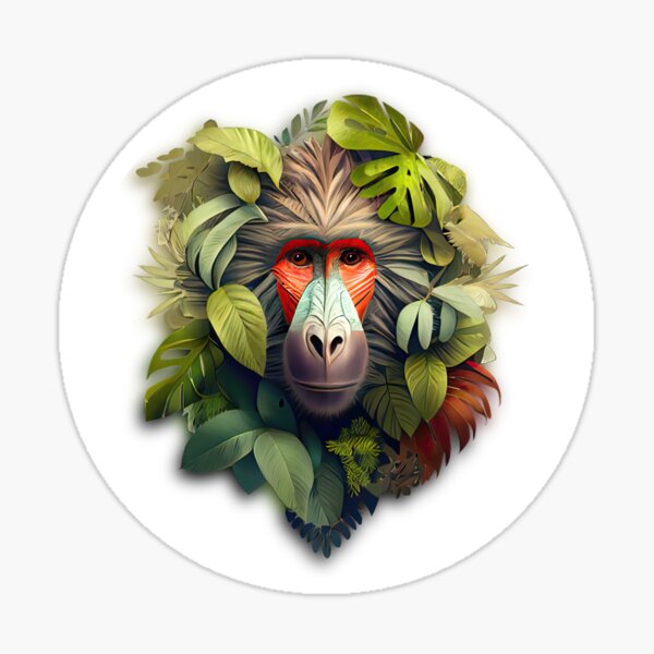 Vista previa del artículo con la obra «Babuino en estado salvaje», diseñado y vendido por PearBird.