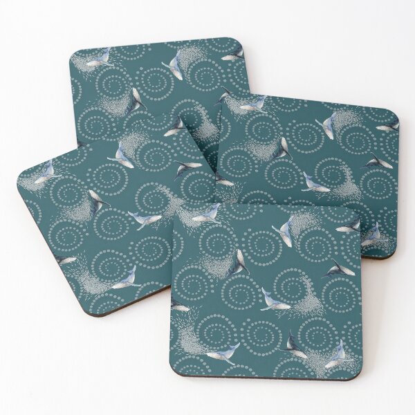 Item preview, Bubble Net linework Whale Design - deep teal designed and sold by CopperCatkin.