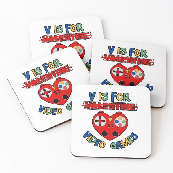 Item preview, Colorful V Is For Video Games Valentine's Day Gamer Controller designed and sold by GarnersDesigns.