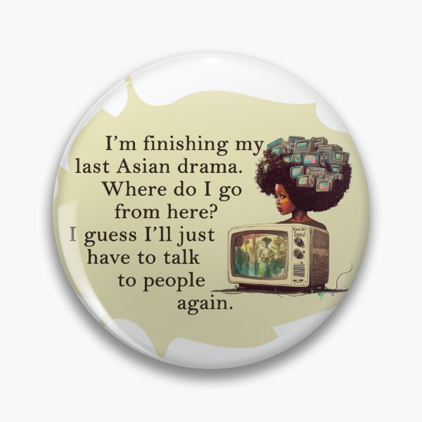 Item preview, The Anti-Social Kdrama Fan Buttons (white background) designed and sold by BlackGirlSeoul.
