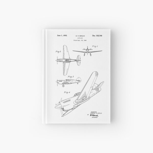 Airplane Patent 1942 Hardcover Journal