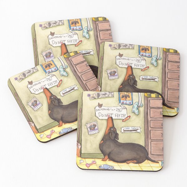 Item preview, Chubby Black and Tan Dieting Dachshund Funny Fat Wiener Dog designed and sold by TerryPond.
