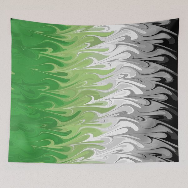 Item preview, Psychedelic Marbled Aromantic Pride Flag designed and sold by Chaos Queery.