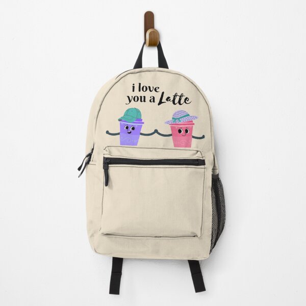 Item preview, Coffee-Loving Cutie: "I Love You A Latte" pun clothing, gifts and merchandise in Pink, Purple, Aqua Green. designed and sold by RedInkLab.