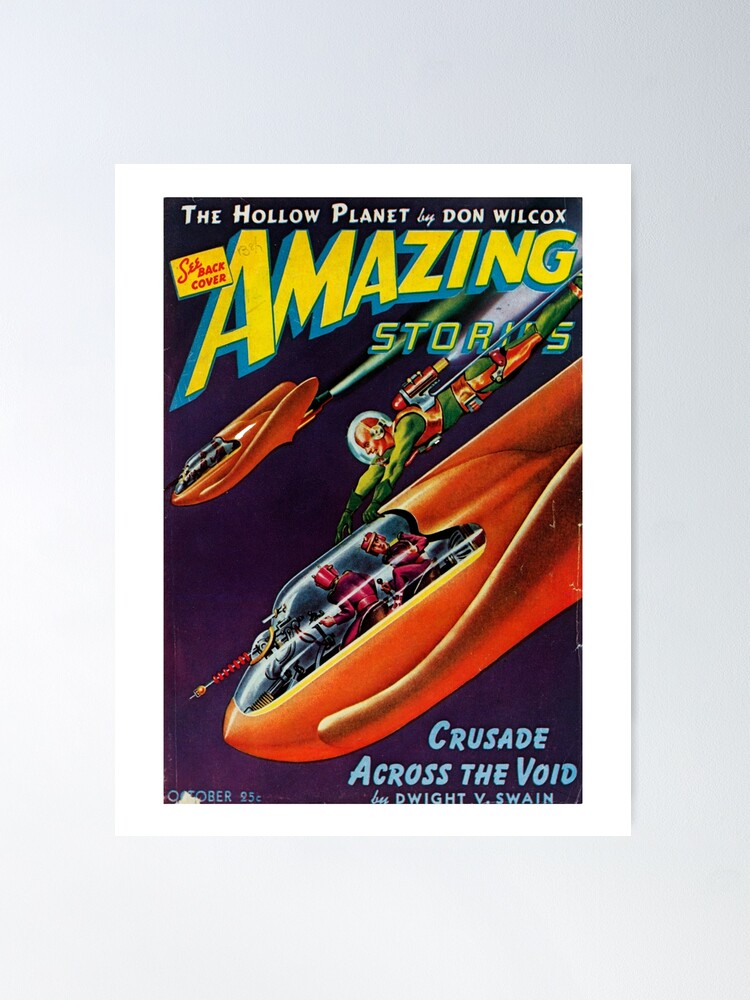 Amazing Stories 1942, 40s, Sci-Fi Vintage Retro Cover Art