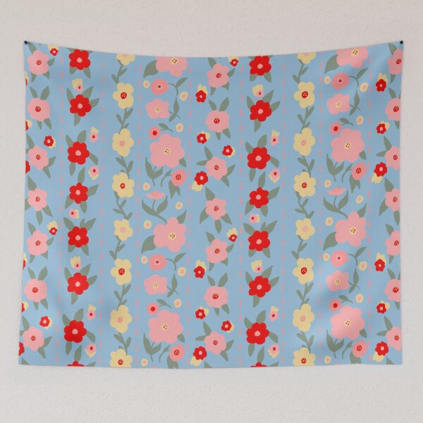 Item preview, Flour Sack Floral Blue designed and sold by BlueDoorStudio.
