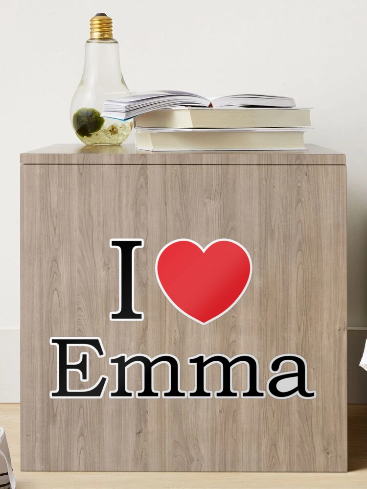 I Heart Emma Personalized Name Designs First Names And Hearts, I Love Emma  - Almohada de 18 x 18 pulgadas, multicolor