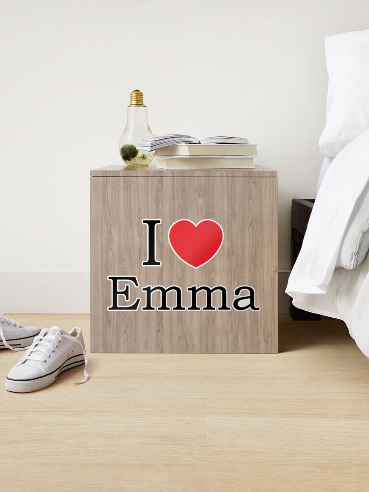 I Heart Emma Personalized Name Designs First Names And Hearts, I Love Emma  - Almohada de 18 x 18 pulgadas, multicolor