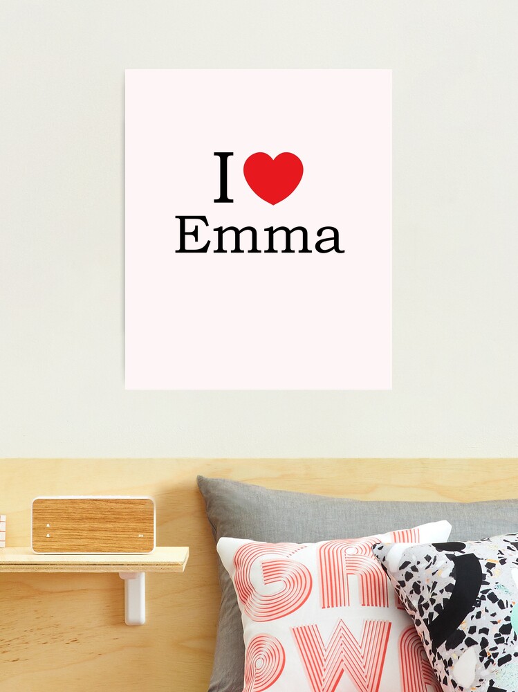 I Heart Emma Personalized Name Designs First Names And Hearts, I Love Emma  - Almohada de 18 x 18 pulgadas, multicolor