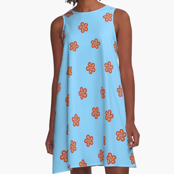Aloha Airlines Flower Pattern A-Line Dress