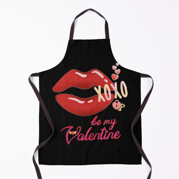 Item preview, Be my valentine, illustration with red lips and hearts in pink tones with valentine phrase designed and sold by Malogue.