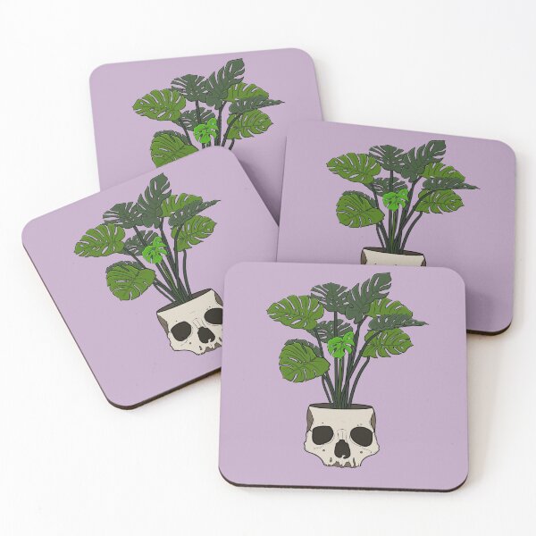 Item preview, Monstera in a Skull Pot designed and sold by Jessimk.
