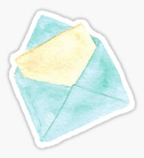 Turquoise envelope with a piece of paper Sticker