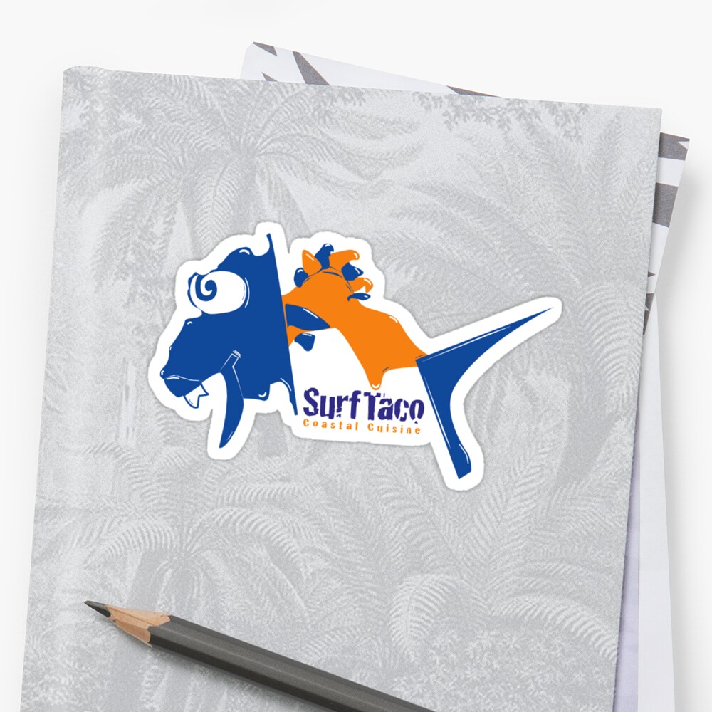 "Surf Taco Fish Logo" Sticker by JillianLaManna | Redbubble