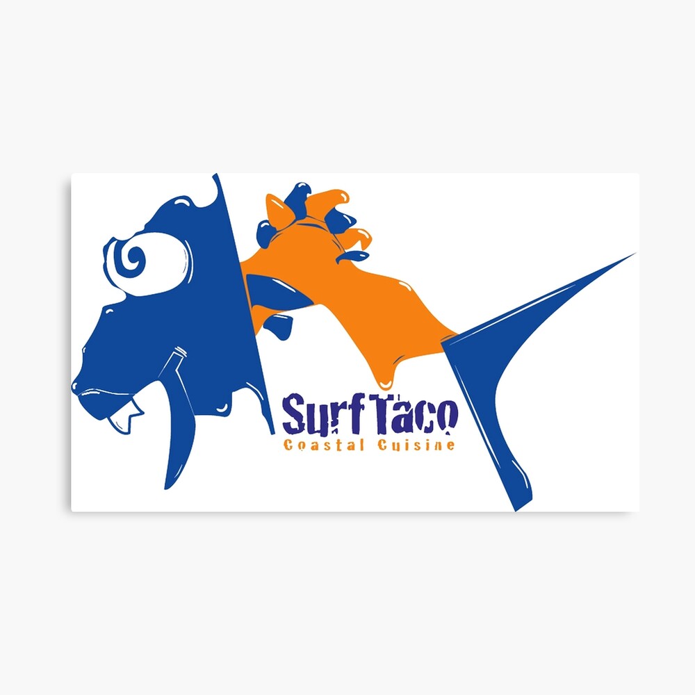 Surf Taco Fish Logo Metal Print By Jillianlamanna Redbubble